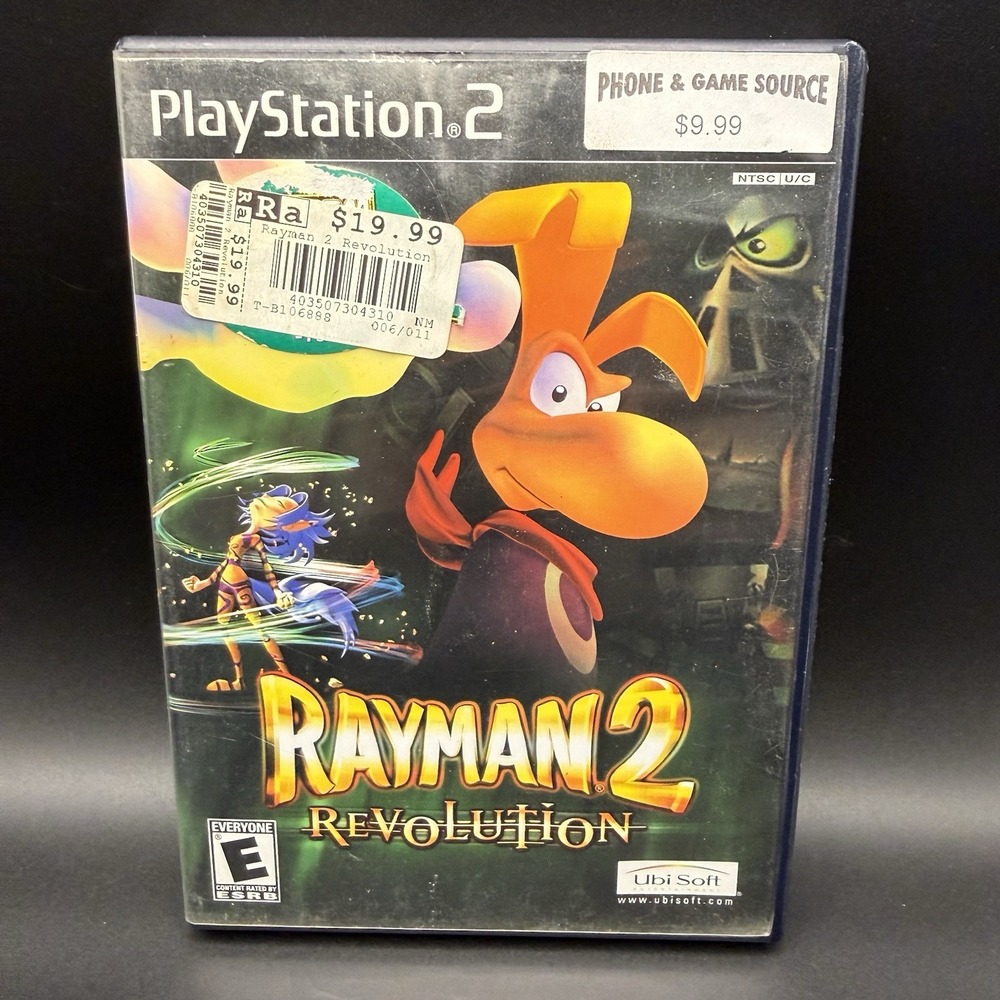 Rayman 2 Revolution PS2 Playstation 2 Black Label CIB Manual Registration Card